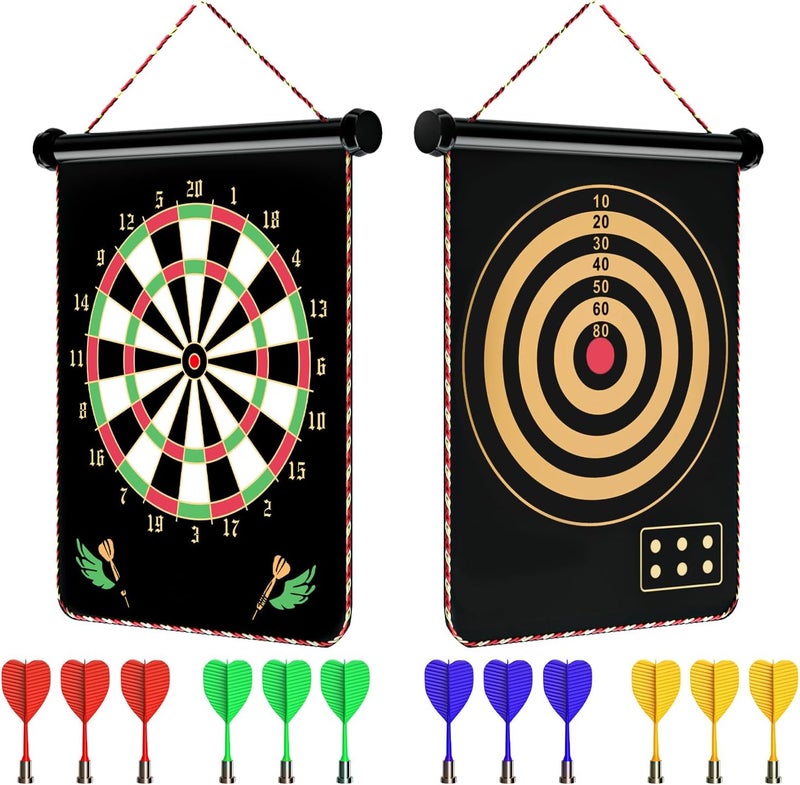 Gitus Magnetic Dart Board Games for Kids with 12 Darts Outdoor Toys for Boys Age 8-13 Cool Stuff Gifts Ideas for Teenage Boy Girls Age 8 9 10 11 12 13 14 15 16 Game Room Decor - Image 1